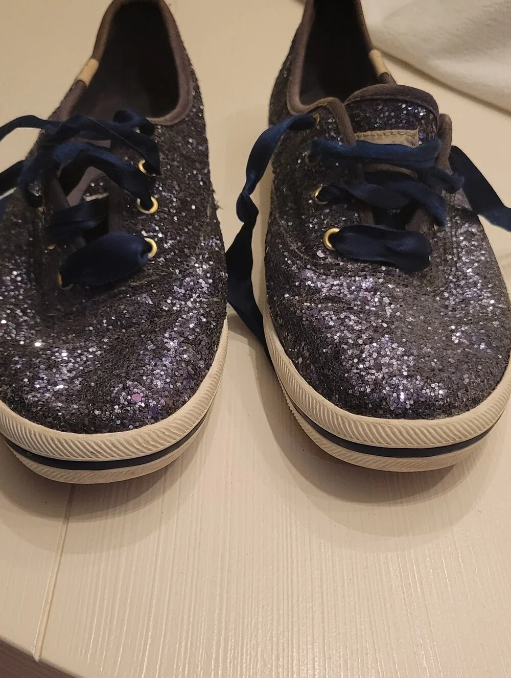 KEDS x KATE SPADE Navy Glitter Sneaker Women's Size 9.5